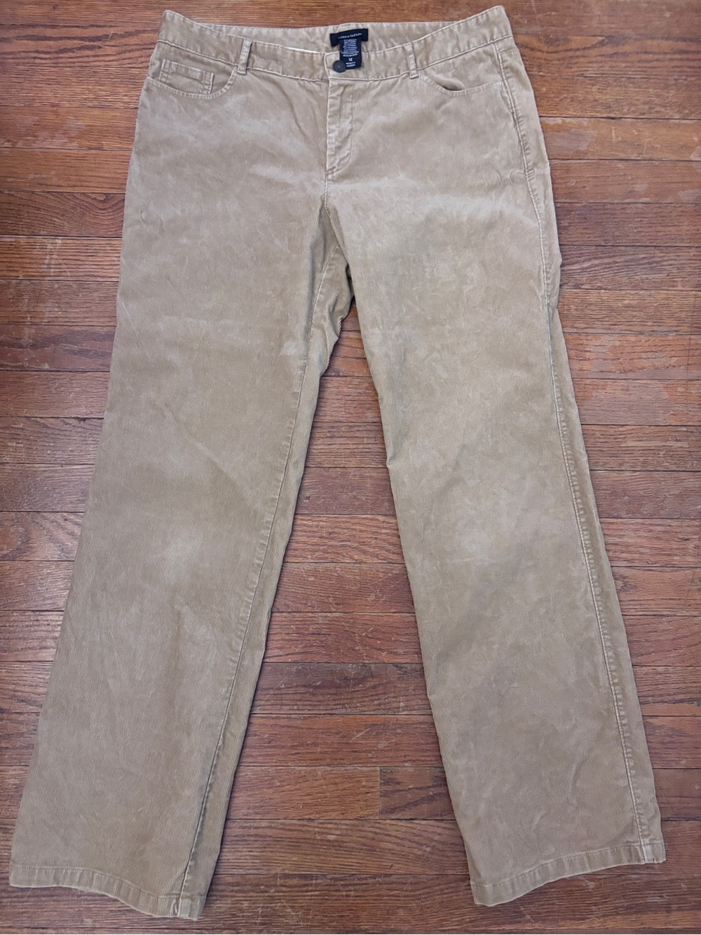 Lord & Taylor Women's Corduroy Pants in Light Khaki